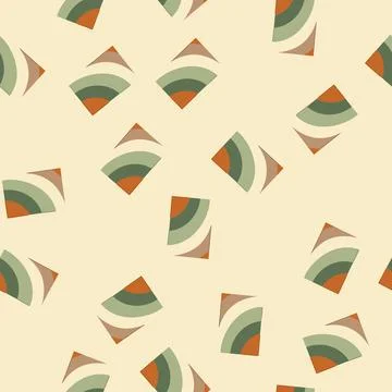 Seamless pattern retro rainbow arch pattern with earthy tones design Stock Illustration