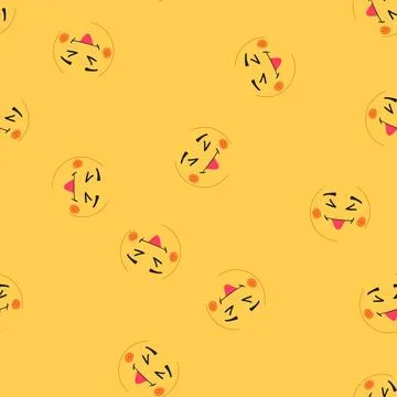 Seamless pattern retro smiley cartoon vector Illustrazione stock