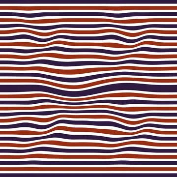 Seamless pattern Retro stripe pattern waves ripple with navy red,white, blue  Stock Photos