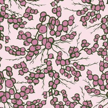Seamless pattern in retro style currant pastel colors Stock Illustration