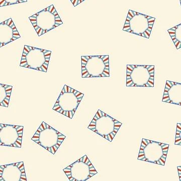 Seamless pattern Retro sunburst banner with blank frame background Illustrazione stock