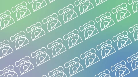 Seamless pattern with retro telephone icons on a background animation. Repeating Stock Footage 329939824