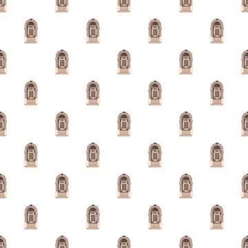 Seamless pattern with retro vintage jukebox music players Illustrazione stock
