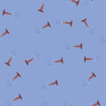 Seamless pattern retro vintage table lamp cartoon vector Stock Illustration