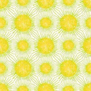 Seamless pattern, retro white with yellow. Chamomile in the form of a circle Stock Illustration