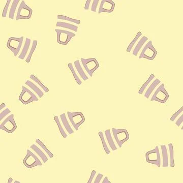 Seamless pattern reusable eco friendly shopping bag cartoon vector Illustrazione stock