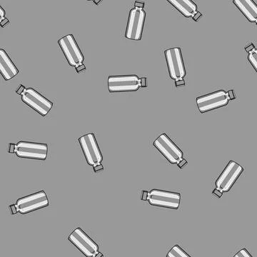 Seamless pattern reusable stainless bottle cartoon vector Stock Illustration