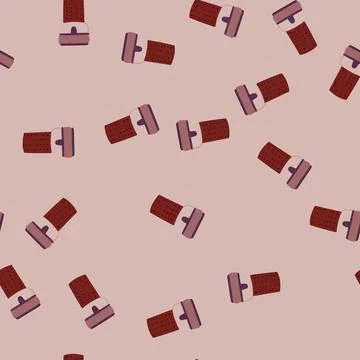 Seamless pattern reusable thermal mug vector for coffee and tea Illustrazione stock