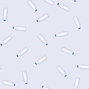Seamless pattern reuse milk bottle plastic cartoon vector イラスト素材