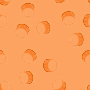 Seamless pattern reuse plastic bottle cap cartoon vector Stock Illustration