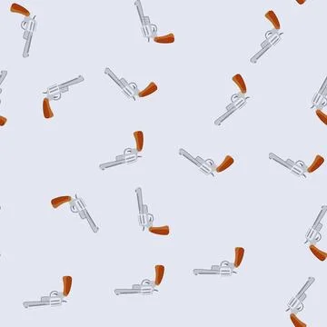 Seamless pattern revolver wild west pistol cartoon vector 스톡 일러스트