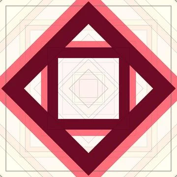 Seamless pattern of rhombuses and lines. Square abstract pattern Stock Illustration