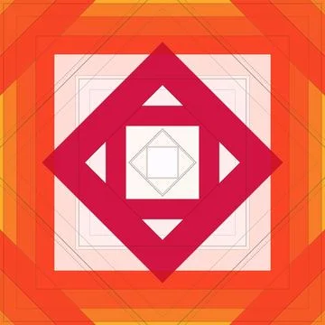 Seamless pattern of rhombuses and lines. Square abstract pattern Stock Illustration