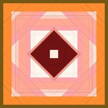 Seamless pattern of rhombuses and lines. Square abstract pattern Stock Illustration