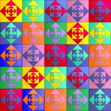 Seamless pattern from rhombuses in paper cut style. Vector illustration Stockillustratie
