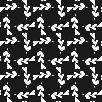Seamless pattern with rhombuses of twigs on a dark background. Blue and white Stock Illustration