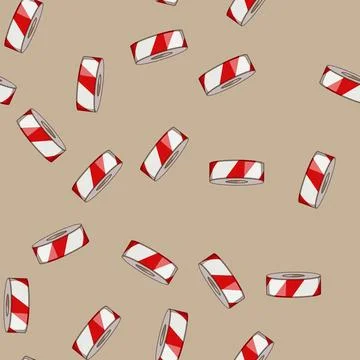 Seamless pattern ribbon danger tape cartoon vector Illustrazione stock