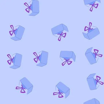 Seamless pattern ribbon gift box cartoon vector 스톡 일러스트