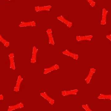 Seamless pattern ribbon red tape cartoon vector Stock Illustration