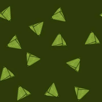Seamless pattern Rice dumpling wrapped in banana leaf traditional food Illustrazione stock