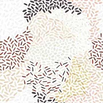 Seamless pattern of rice. Kitchen, cooking print. Stock Illustration