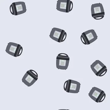 Seamless pattern rice slow cooker cartoon vector Stock Illustration