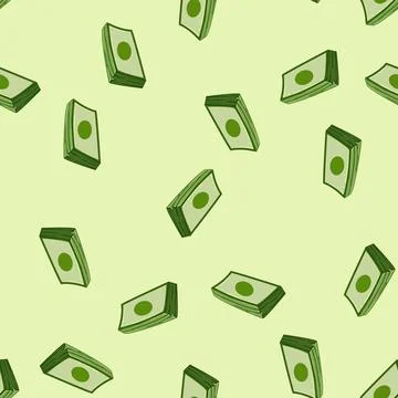 Seamless pattern rich cash stack cartoon vector Illustrazione stock