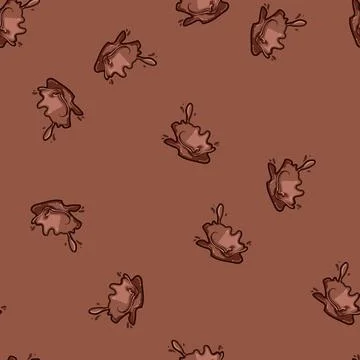 Seamless pattern rich chocolate splash cartoon vector Illustrazione stock