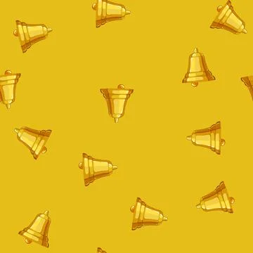 Seamless pattern ring bell cartoon vector color sign 库存插图