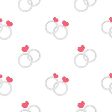 Seamless pattern ring with heart decoration Stock Illustration