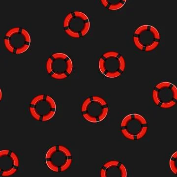 Seamless pattern ring lifebuoy cartoon vector 库存插图