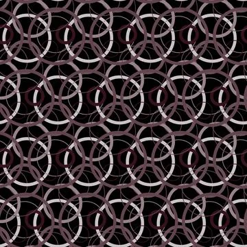 Seamless pattern ring round shape on black background for textile design Stock Illustration