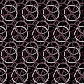 Seamless pattern ring round shape on black background for textile design Stock Illustration