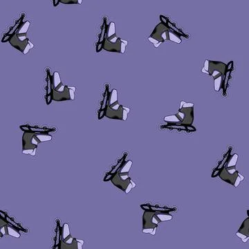 Seamless pattern rink inline skates cartoon vector Ilustração Stock