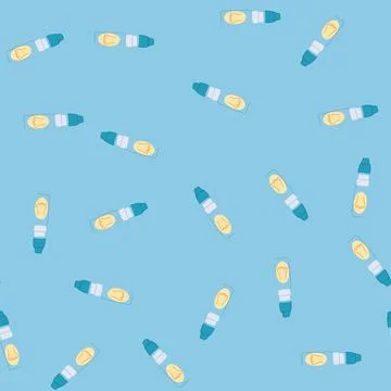 Seamless pattern rinse nasal spray bottle cartoon vector Stock Illustration