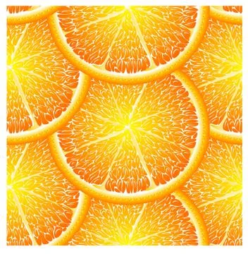 Seamless pattern with ripe, bright, juicy, colorful, large slices of citrus l Stock Illustration