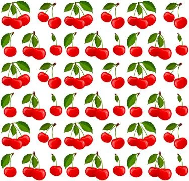 Seamless pattern with ripe cherry berries vector Illustrazione stock