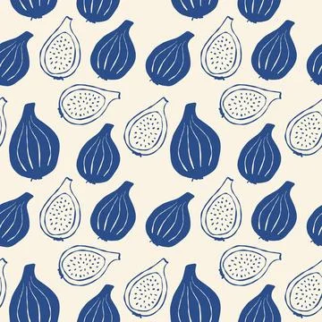 Seamless pattern with ripe figs. 스톡 일러스트