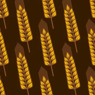 Seamless pattern with ripe golden wheat ears イラスト素材
