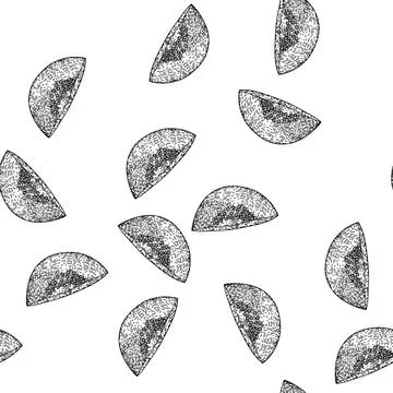 Seamless pattern ripe papaya fruit sketch hand drawn Stock Illustration