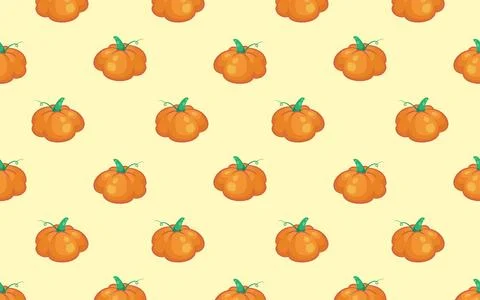 Seamless pattern ripe pumpkin. Vector illustration Stock Illustration