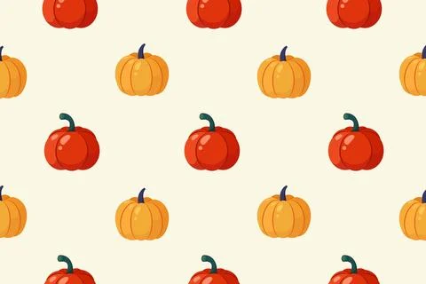 Seamless pattern ripe pumpkin. Vector illustration Stock Illustration