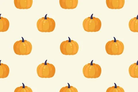 Seamless pattern ripe pumpkin. Vector illustration Illustrazione stock