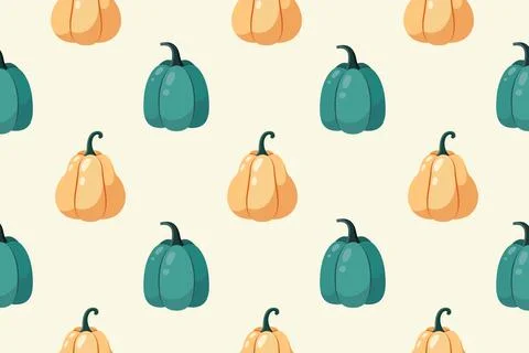 Seamless pattern ripe pumpkin. Vector illustration Stock Illustration