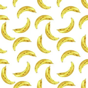 Seamless pattern ripe yellow banana. Vector illustration Exotic tropical frui Stock Illustration