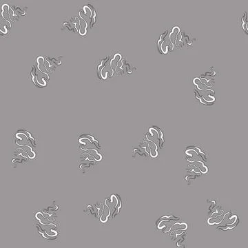 Seamless pattern Rising gray smoke vapor puffing up Illustrazione stock
