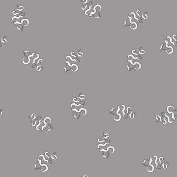 Seamless pattern Rising grey cartoon smoke puff element Stock Illustration