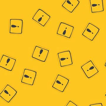 Seamless pattern risk yellow warning sign cartoon vector 스톡 일러스트