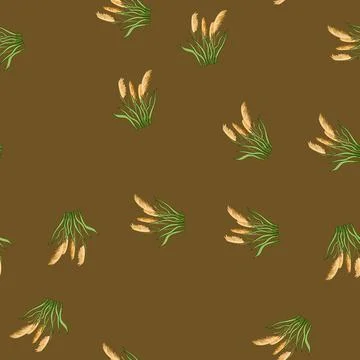 Seamless pattern river lake plant cartoon vector Stock Illustration
