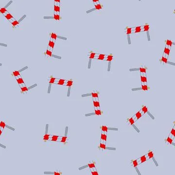 Seamless pattern road guard rails cartoon vector Stock Illustration
